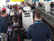 Arrival of the SPENCER robot at Schiphol Airport.